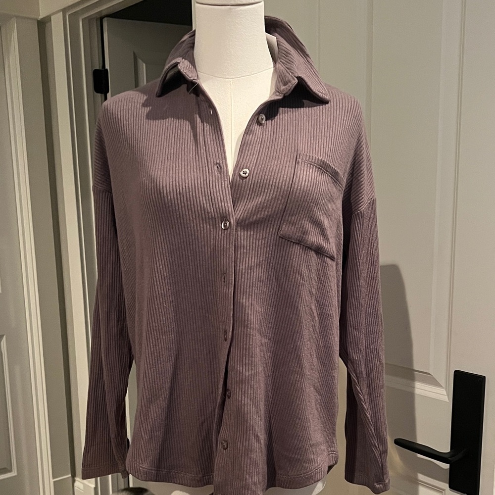 Z Supply Taupe Button-Up Shirt